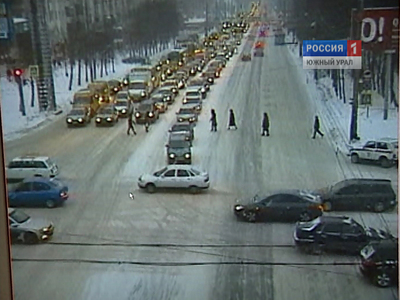 Челябинск встал в восьмибалльную пробку