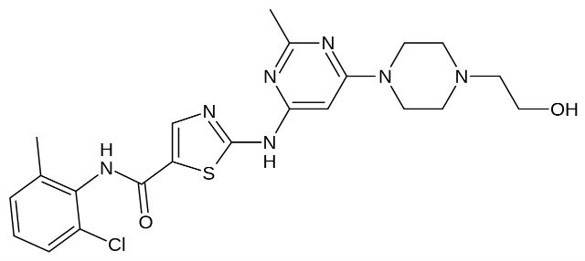 Дазатиниб — один из препаратов, уничтожающих стареющие клетки, но безвредный для здоровых тканей (иллюстрация Wikimedia Commons). 