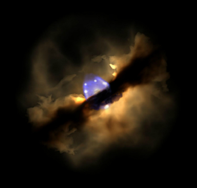 W75N (B)-VLA 2 находится на расстоянии около 4200 световых лет от Земли (фото Wolfgang Steffen/Instituto de Astronomia/UNAM).