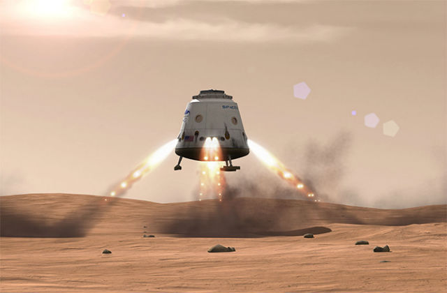 Владелец и главный инженер SpaceX, Илон Маск, сообщил о наметившемся серьёзном прогрессе, который приблизит человечество к колонизации Марса (иллюстрация SpaceX).
